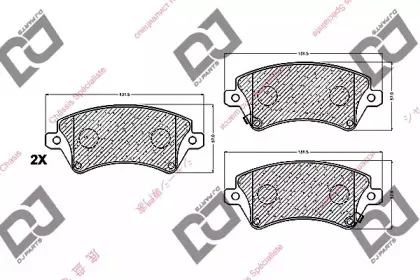 Комплект тормозных колодок, дисковый тормоз DJ PARTS купить